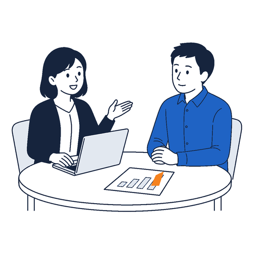 無料相談・無料試算の打ち合わせイラスト