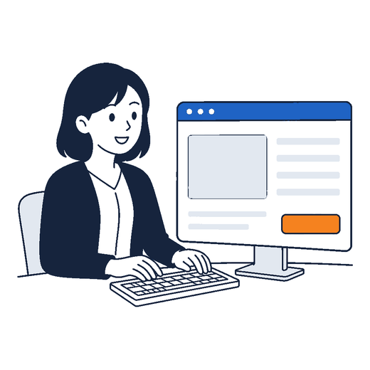 専用LP制作・広告運用スタートのイラスト